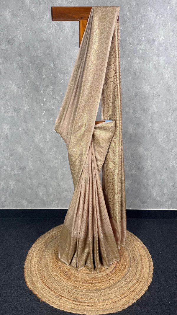 SEMI GEORGETTE ANTIQUE ZARI BANARASI SAREE