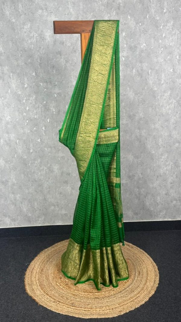 SILK ORGANZA ZARI CRUSH SAREE