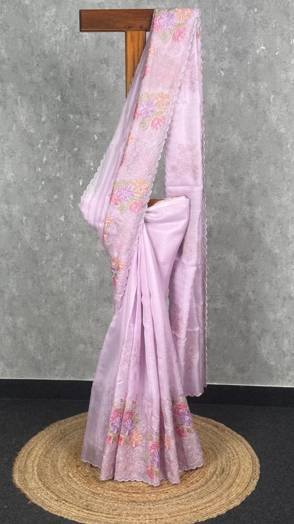 SILK ORGANZA EMBROIDERY SAREE