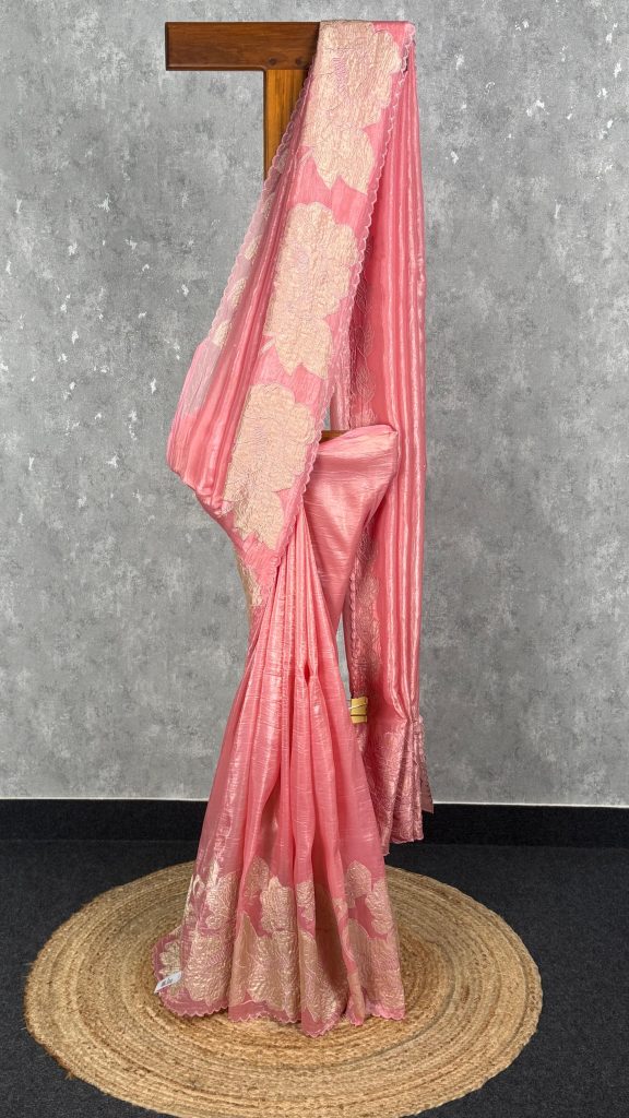 VISCOSE ORGANZA APPLIQUE SAREE