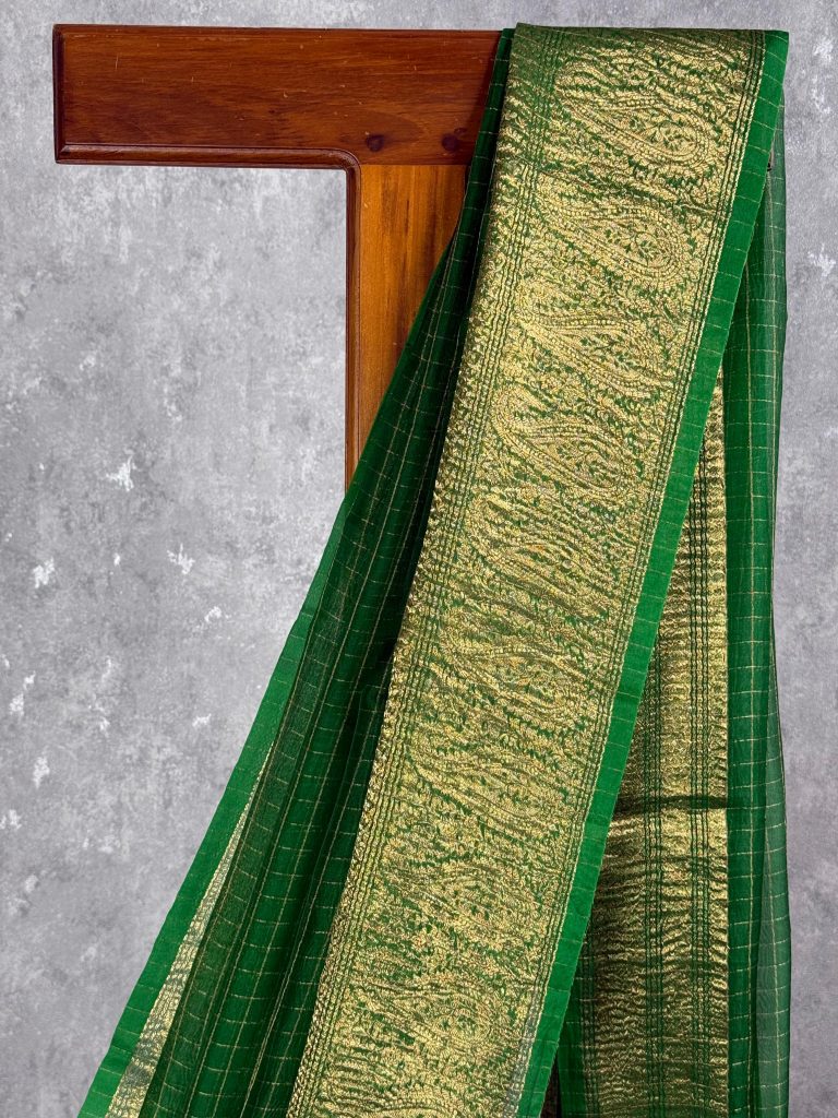 SILK ORGANZA ZARI CRUSH BANARASI SAREE - Image 2