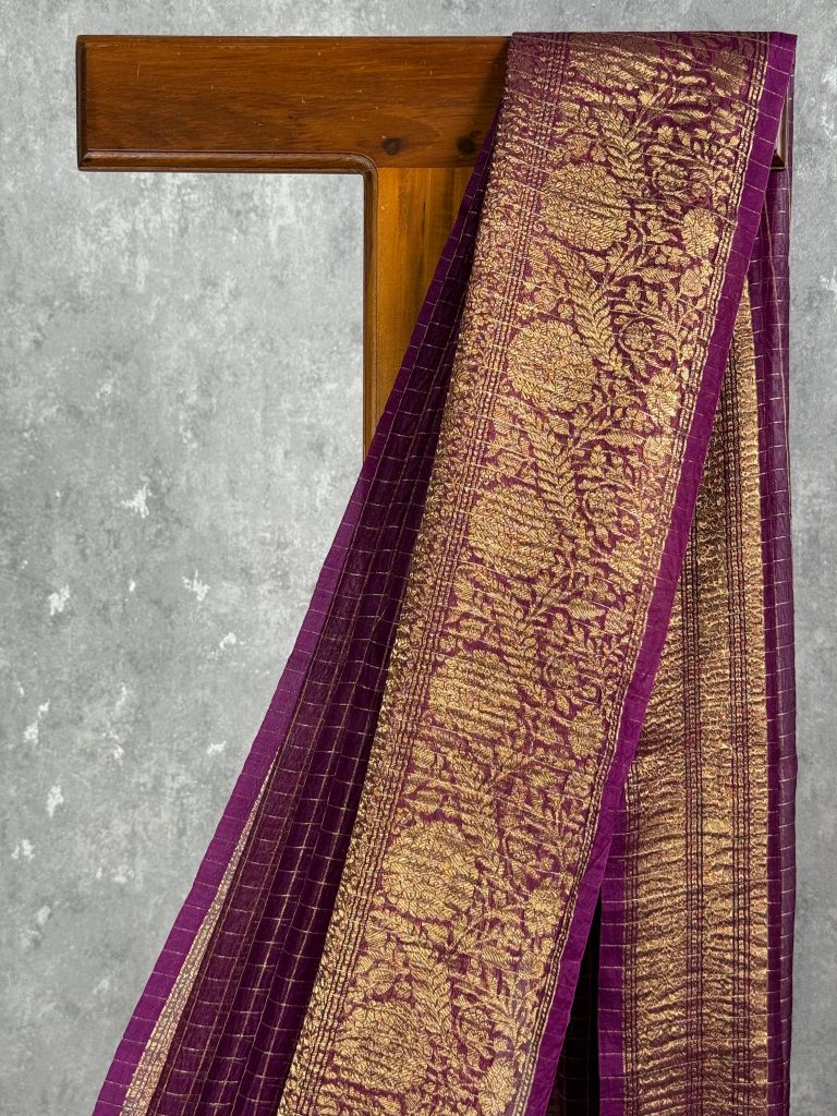 SILK ORGANZA ZARI CRUSH BANARASI SAREE - Image 2