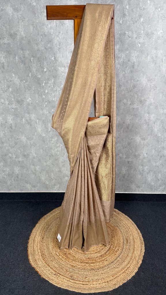 SEMI GEORGETTE ANTIQUE ZARI BANARASI SAREE