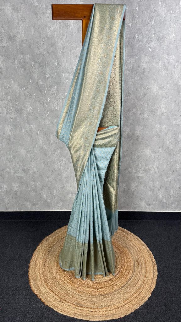 SEMI GEORGETTE ANTIQUE ZARI BANARASI SAREE