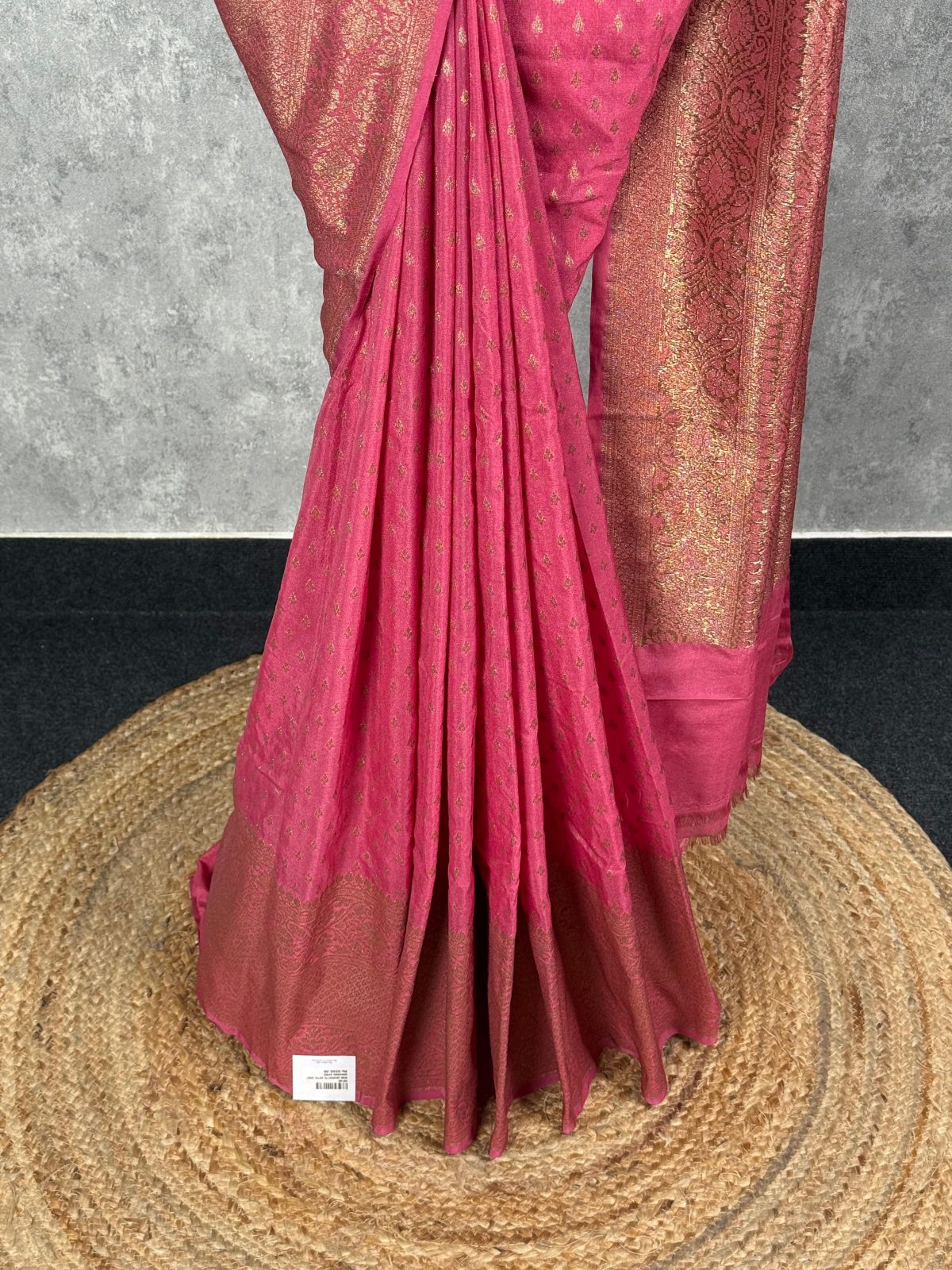 SEMI GEORGETTE ANTIQUE ZARI BANARASI SAREE - Image 3