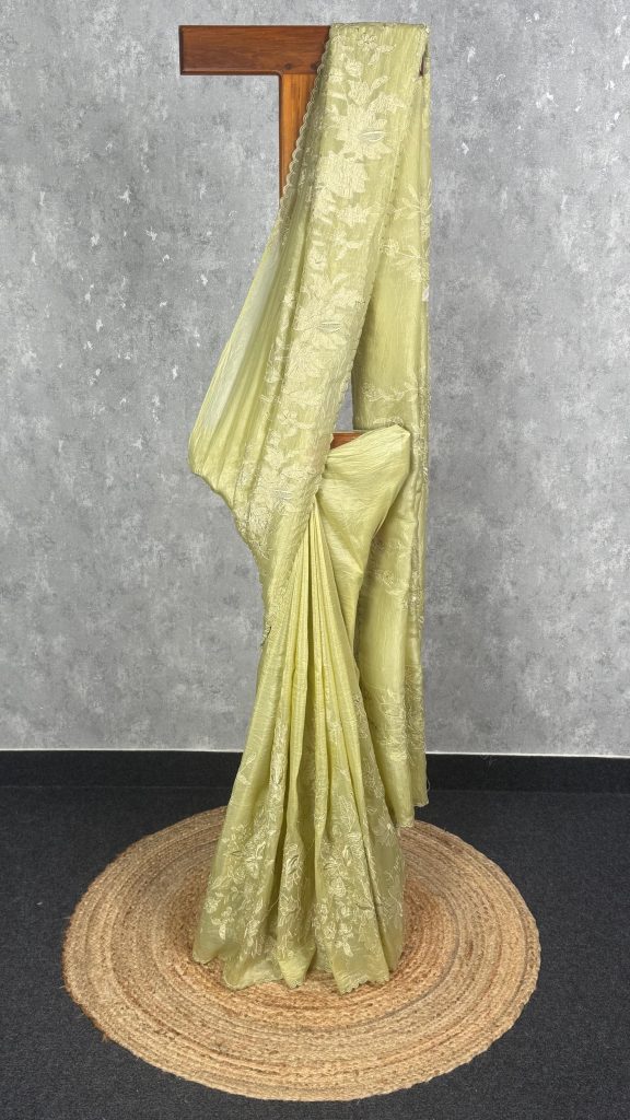 VISCOSE ORGANZA APPLIQUE SAREE