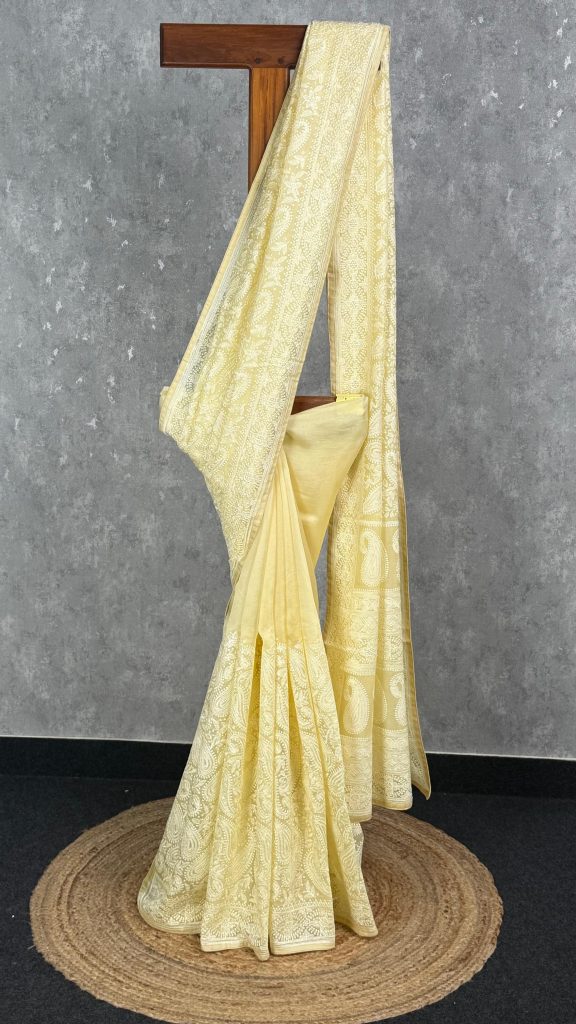 SILK ORGANZA EMBROIDERY SAREE