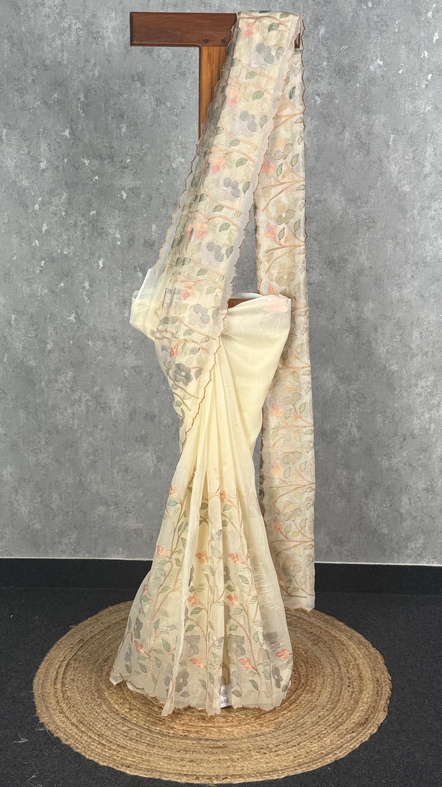 SILK ORGANZA EMBROIDERY SAREE
