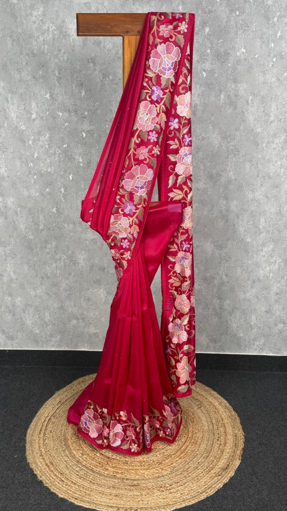 SEMI ORGANZA EMBROIDERY SAREE