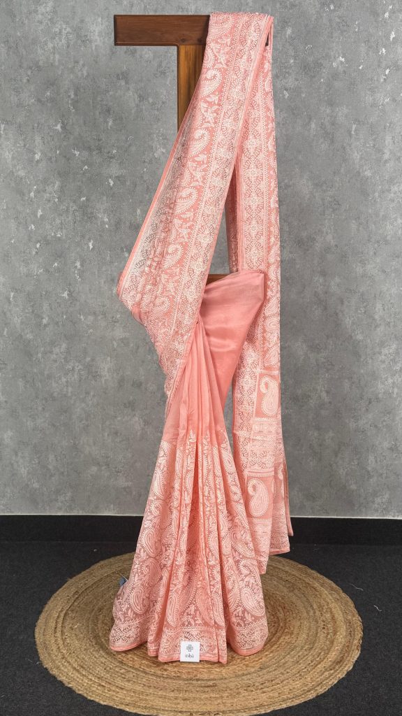 SILK ORGANZA EMBROIDERY SAREE