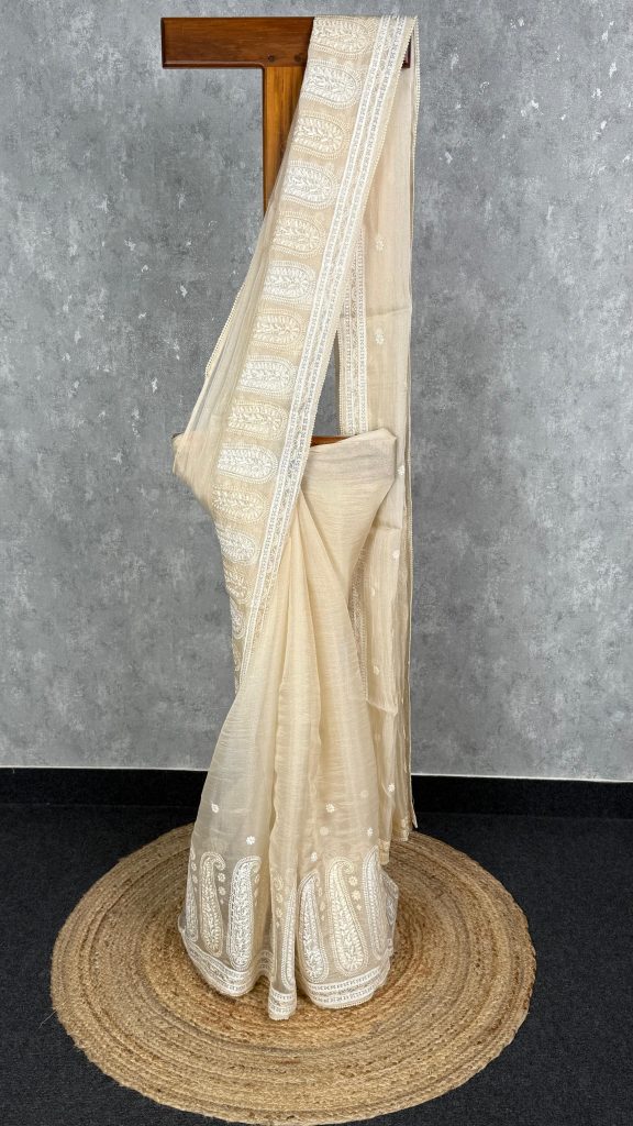 TISSUE ORGANZA EMBROIDERY SAREE