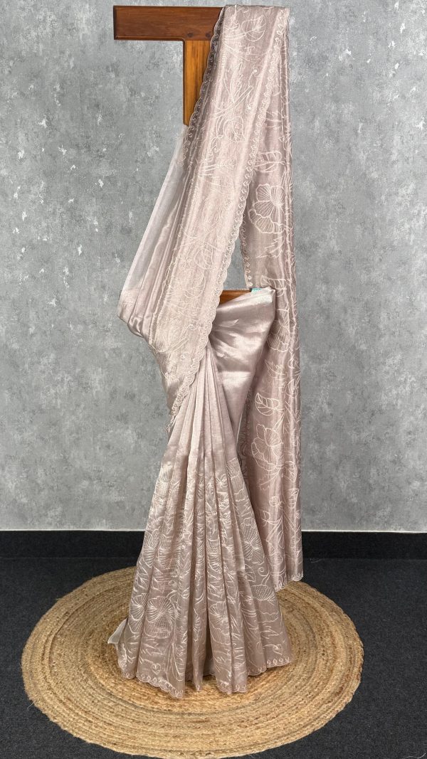 TISSUE SILK ORGANZA EMBROIDERY SAREE