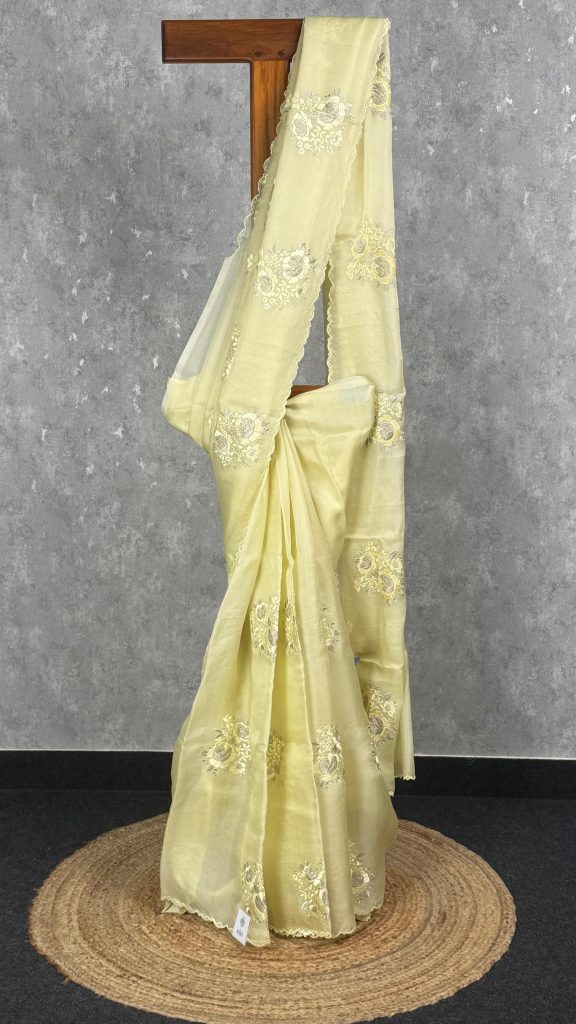 SILK ORGANZA EMBROIDERY SAREE