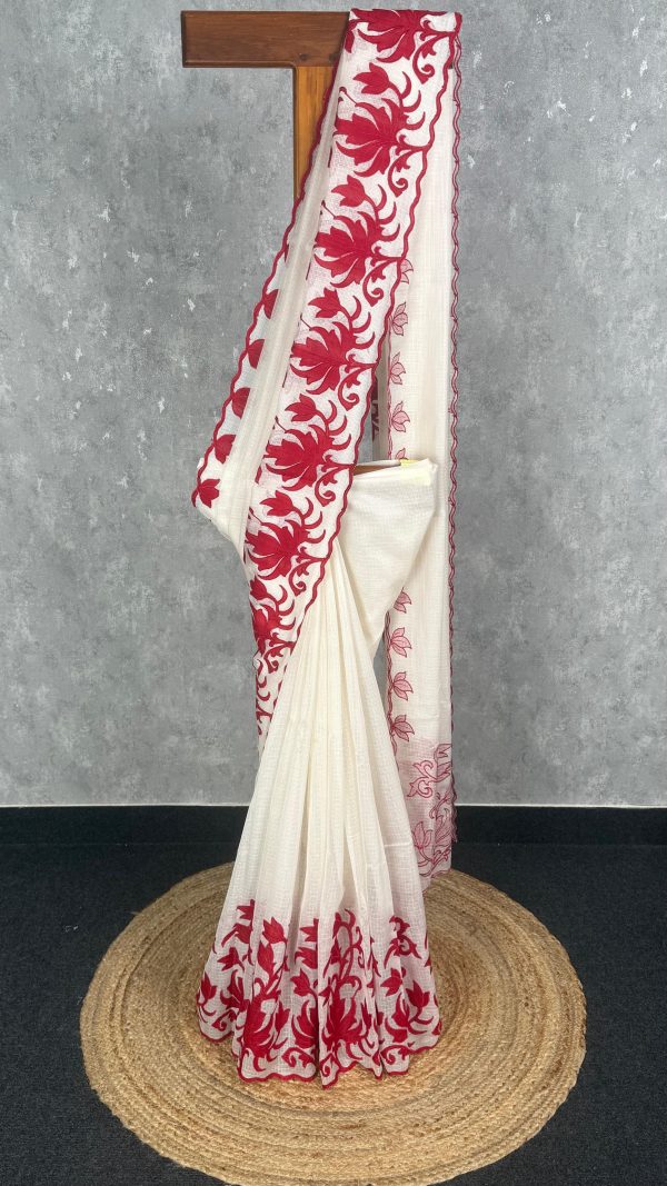 SOFT KOTA APPLIQUE EMBROIDERY SAREE