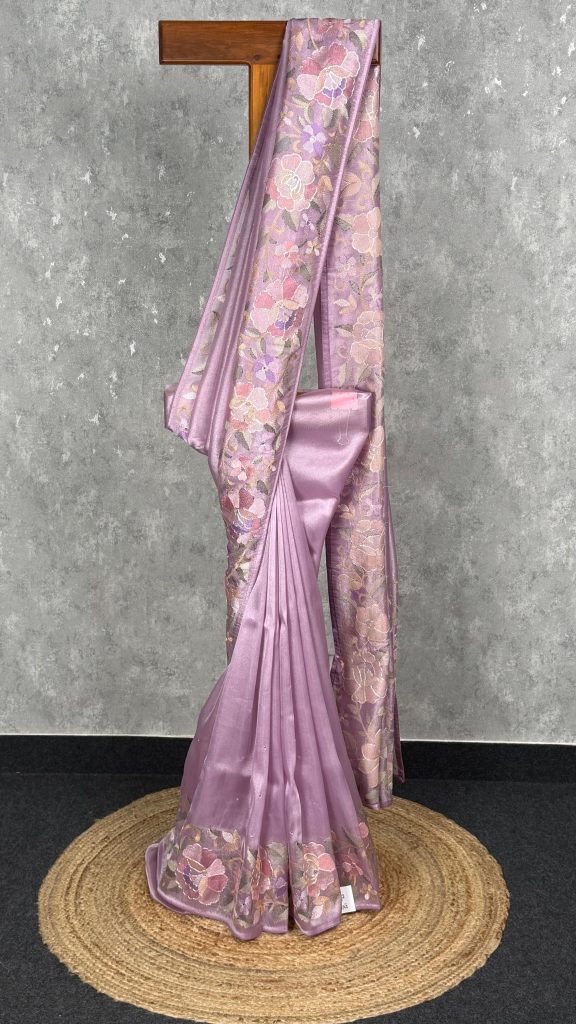 SEMI ORGANZA EMBROIDERY SAREE