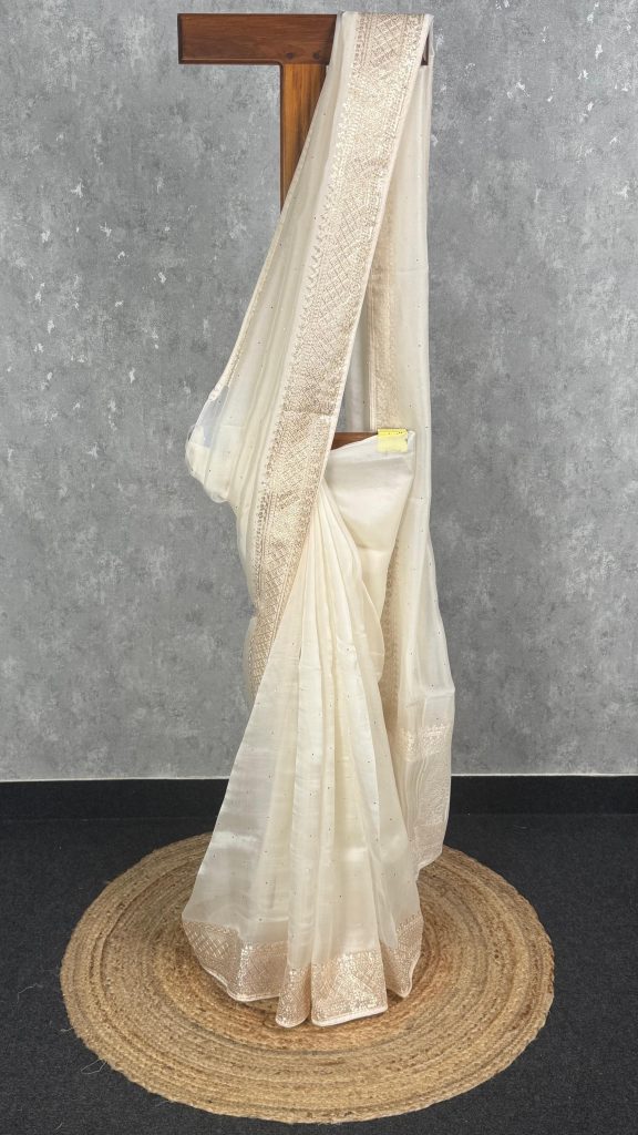 SILK ORGANZA EMBROIDERY SAREE