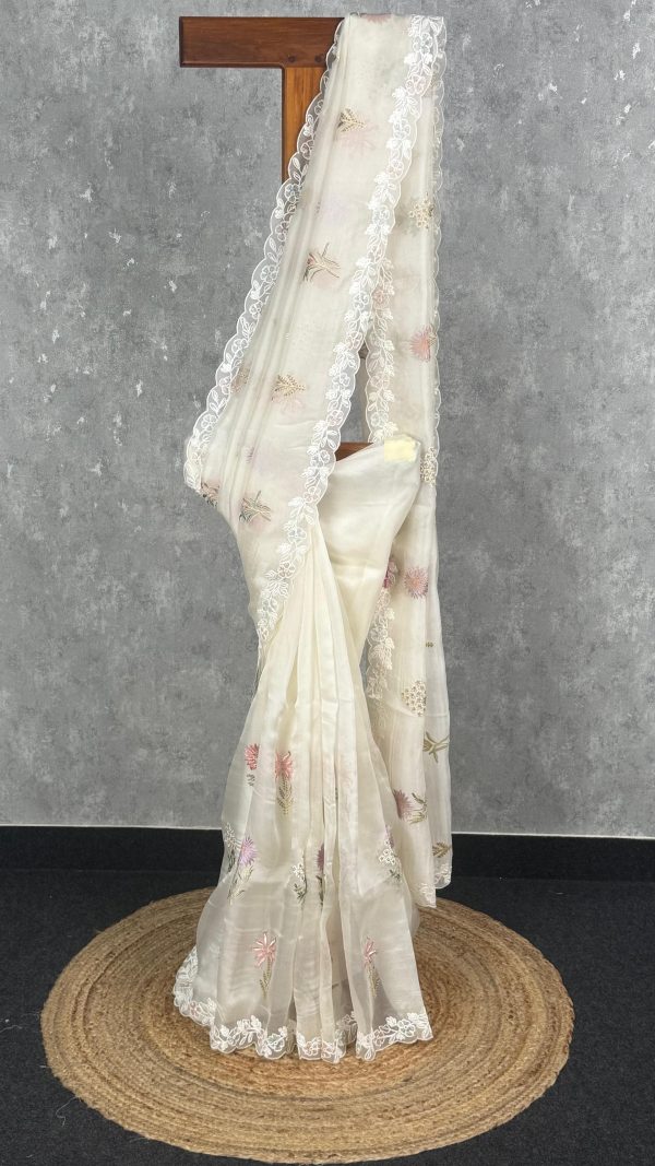 SILK ORGANZA EMBROIDERY SAREE