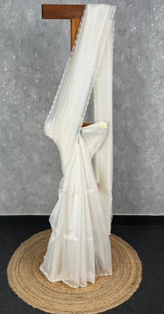 SILK ORGANZA HAND EMBROIDERY SAREE