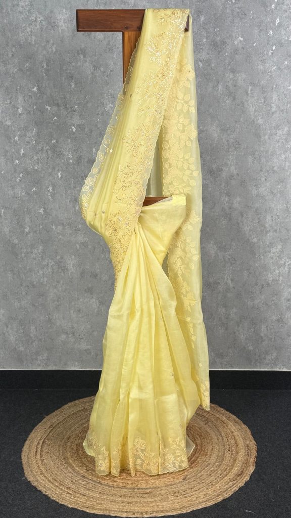 SILK ORGANZA EMBROIDERY SAREE