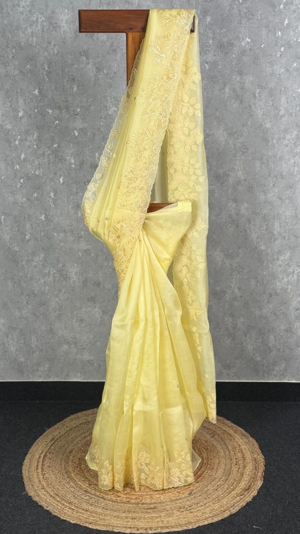 SILK ORGANZA EMBROIDERY SAREE