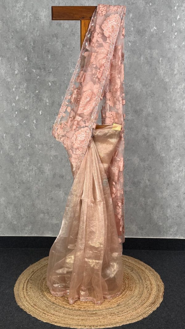 TURKISH ORGANZA EMBROIDERY SAREE