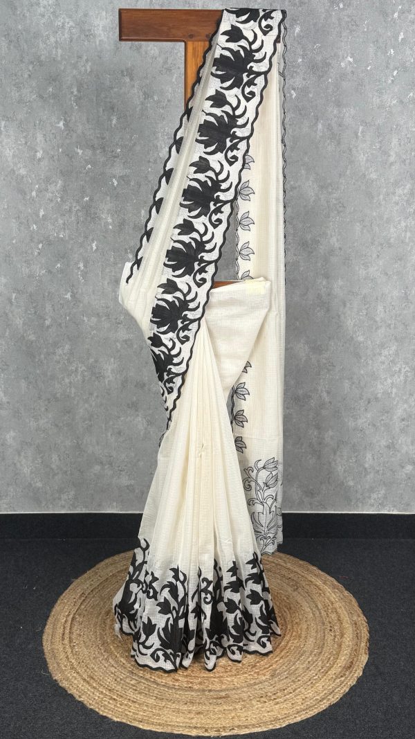 SOFT KOTA APPLIQUE EMBROIDERY SAREE