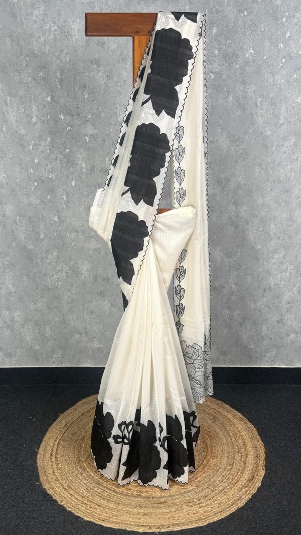 SOFT KOTA APPLIQUE EMBROIDERY SAREE