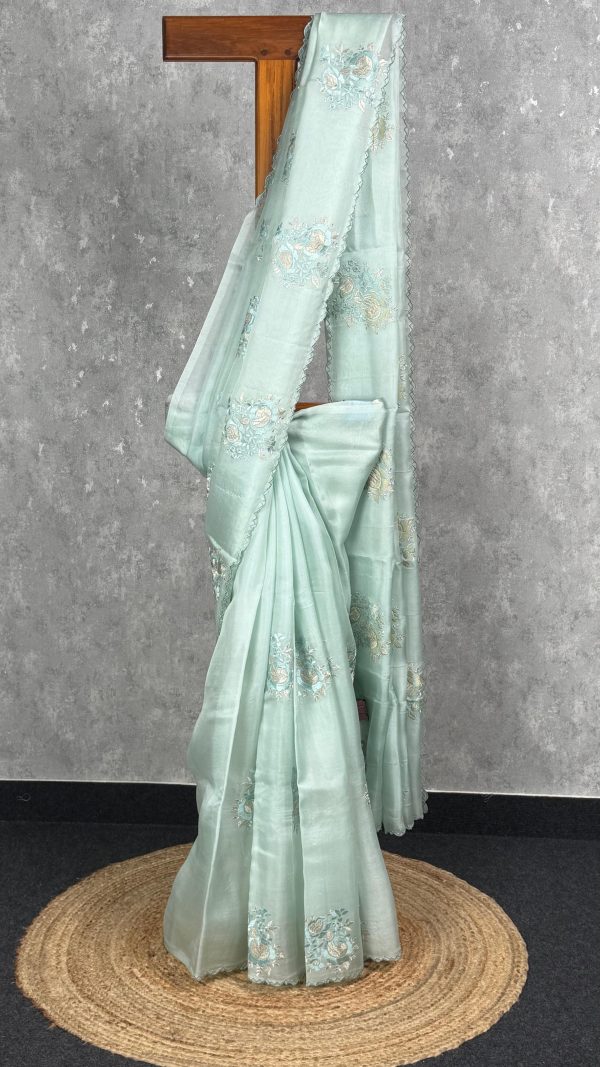 SILK ORGANZA EMBROIDERY SAREE
