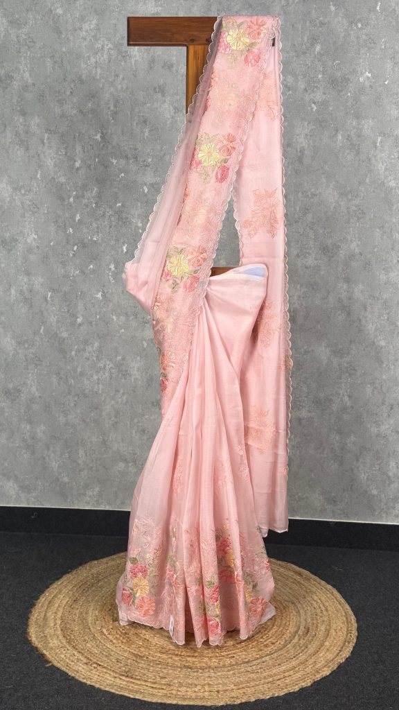 SILK ORGANZA EMBROIDERY SAREE