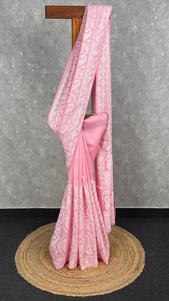 SILK ORGANZA EMBROIDERY SAREE