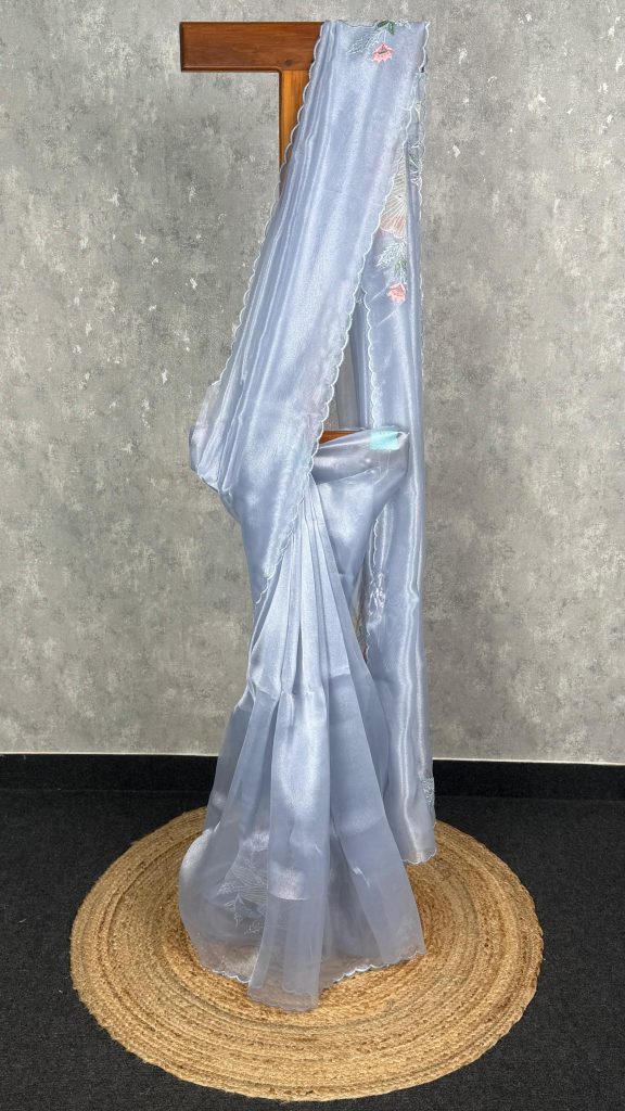 SEMI ORGANZA EMBROIDERY SAREE