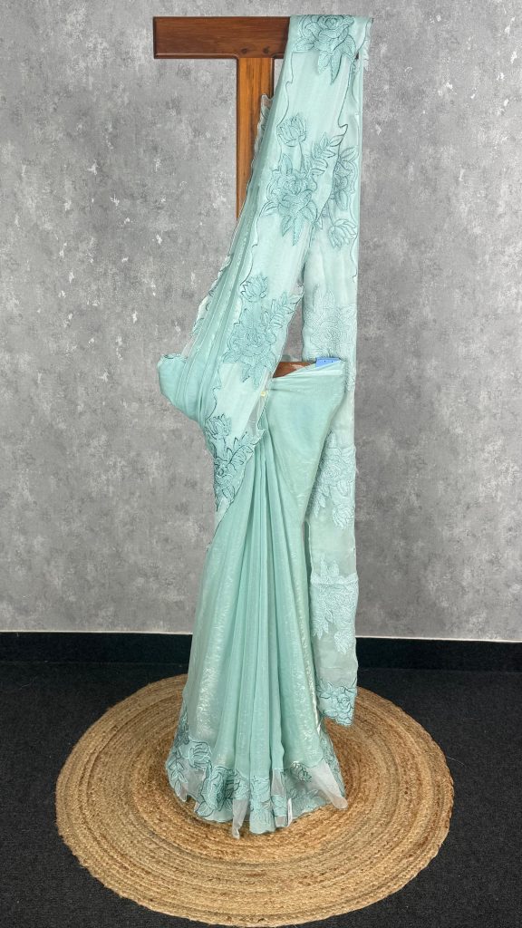 VISCOSE ORGANZA EMBROIDERY SAREE