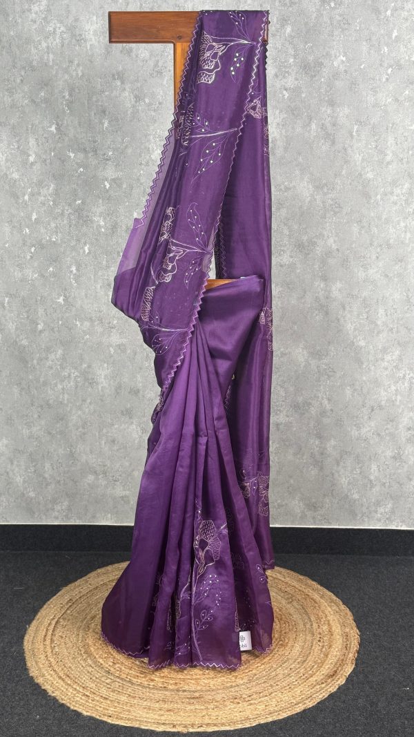 SILK ORGANZA EMBROIDERY SAREE