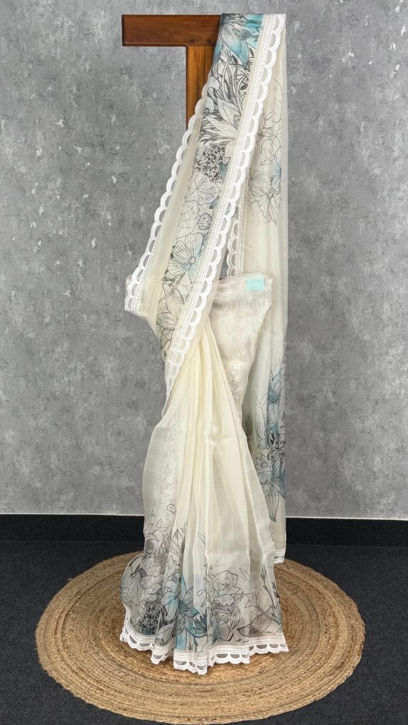 SILK ORGANZAN PRINTED SAREE