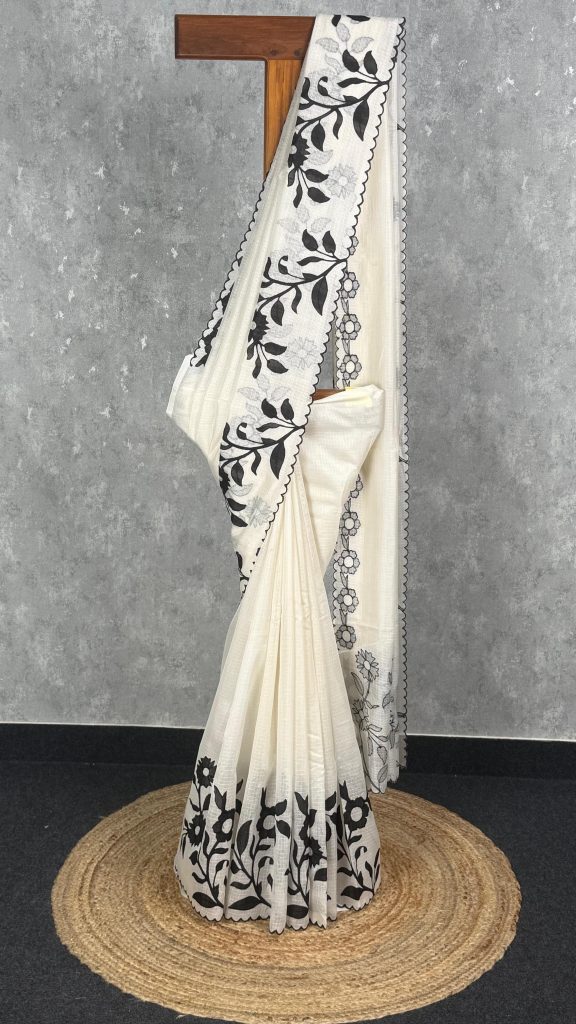 SOFT KOTA APPLIQUE EMBROIDERY SAREE