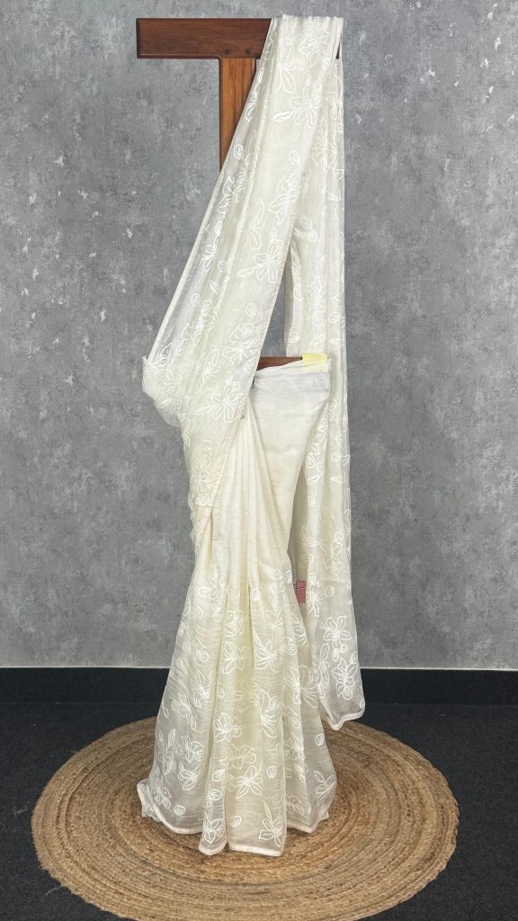 SILK ORGANZA EMBROIDERY SAREE