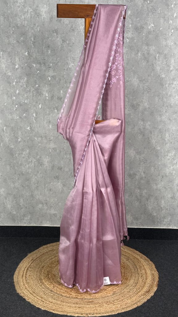 SILK ORGANZA HAND EMBROIDERY SAREE