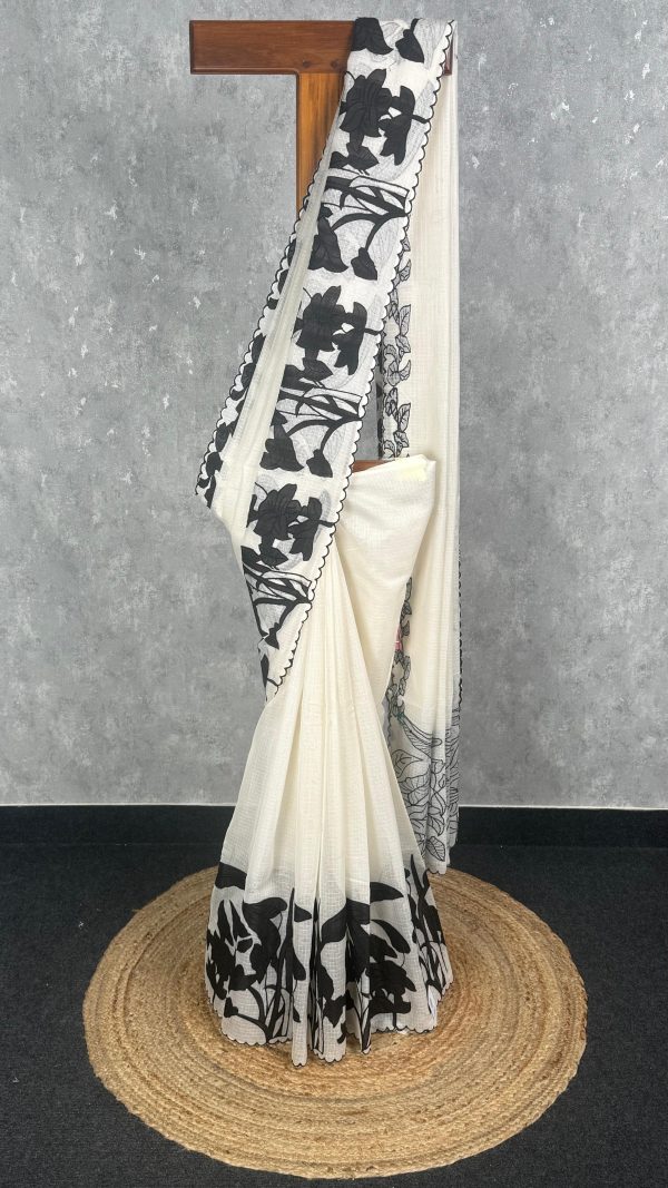 SOFT KOTA APPLIQUE EMBROIDERY SAREE