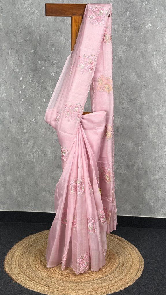 SILK ORGANZA EMBROIDERY SAREE