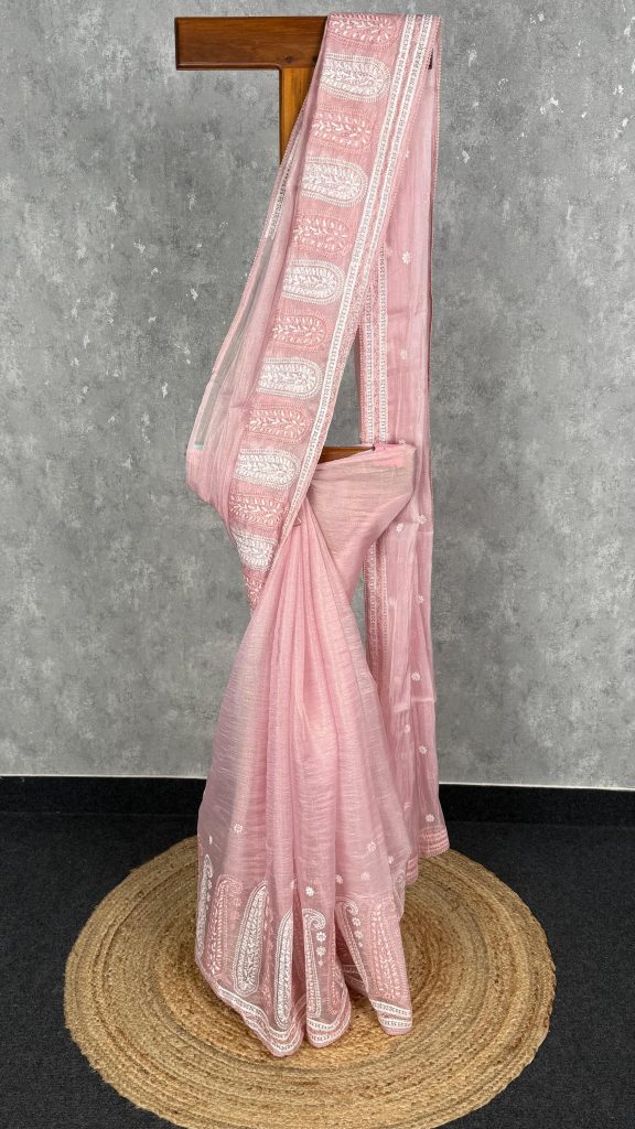 TISSUE ORGANZA EMBROIDERY SAREE