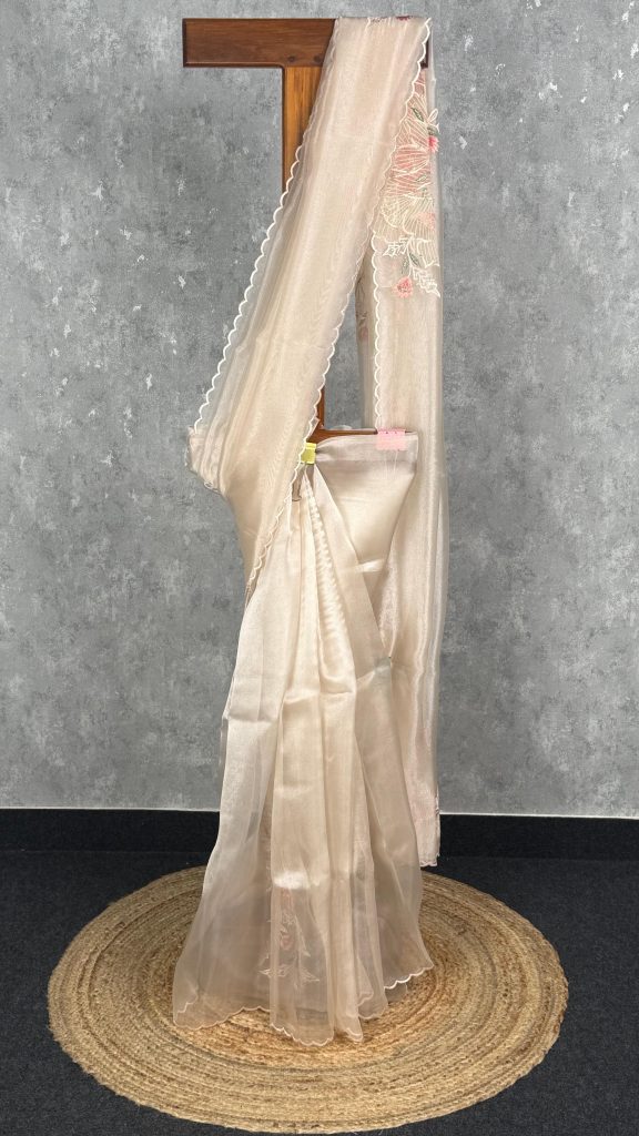SEMI ORGANZA EMBROIDERY SAREE