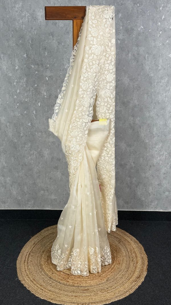 SILK ORGANZA EMBROIDERY SAREE