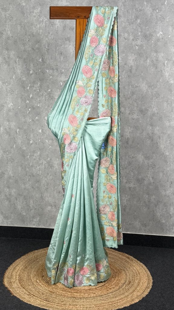 SILK ORGANZA EMBROIDERY SAREE